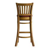 HX865 Manhattan Bar Chair in Weathered Oak with Bison Bordeaux Seat