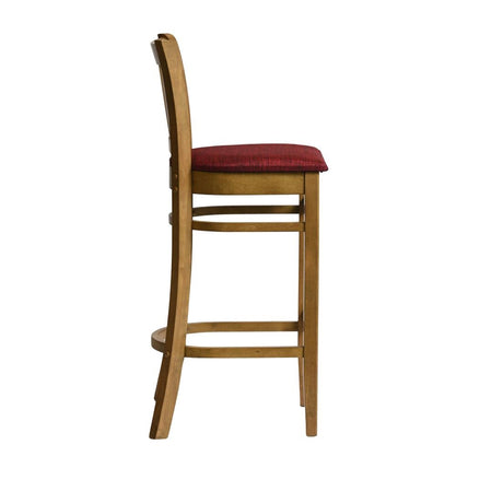 HX869 Manhattan Bar Chair in Weathered Oak with Shetland Scarlett Seat