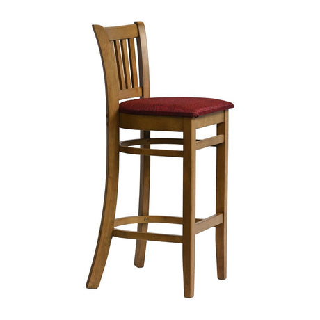 HX869 Manhattan Bar Chair in Weathered Oak with Shetland Scarlett Seat