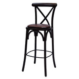HX872 Bristol Bar Chair in Dark Walnut with Bison Espresso Seat