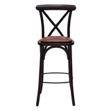 HX873 Bristol Bar Chair in Dark Walnut with Bison Tan Seat