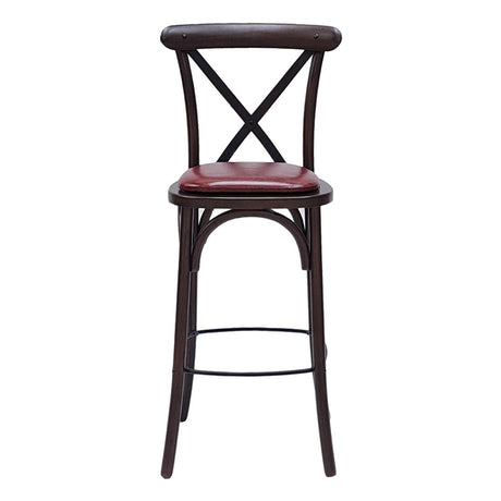HX874 Bristol Bar Chair in Dark Walnut with Bison Bordeaux Seat
