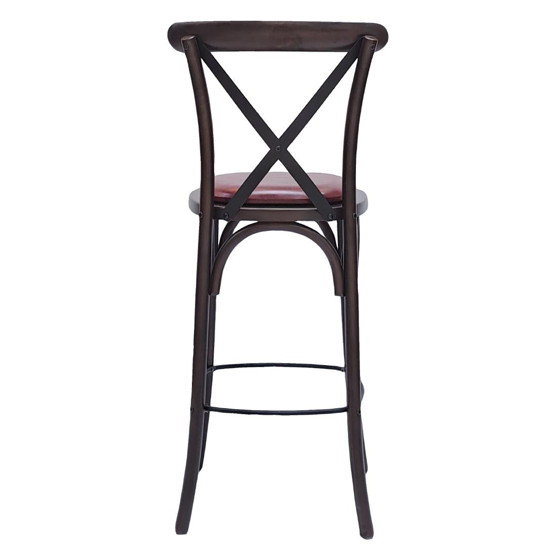 HX874 Bristol Bar Chair in Dark Walnut with Bison Bordeaux Seat