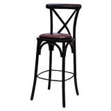 HX874 Bristol Bar Chair in Dark Walnut with Bison Bordeaux Seat
