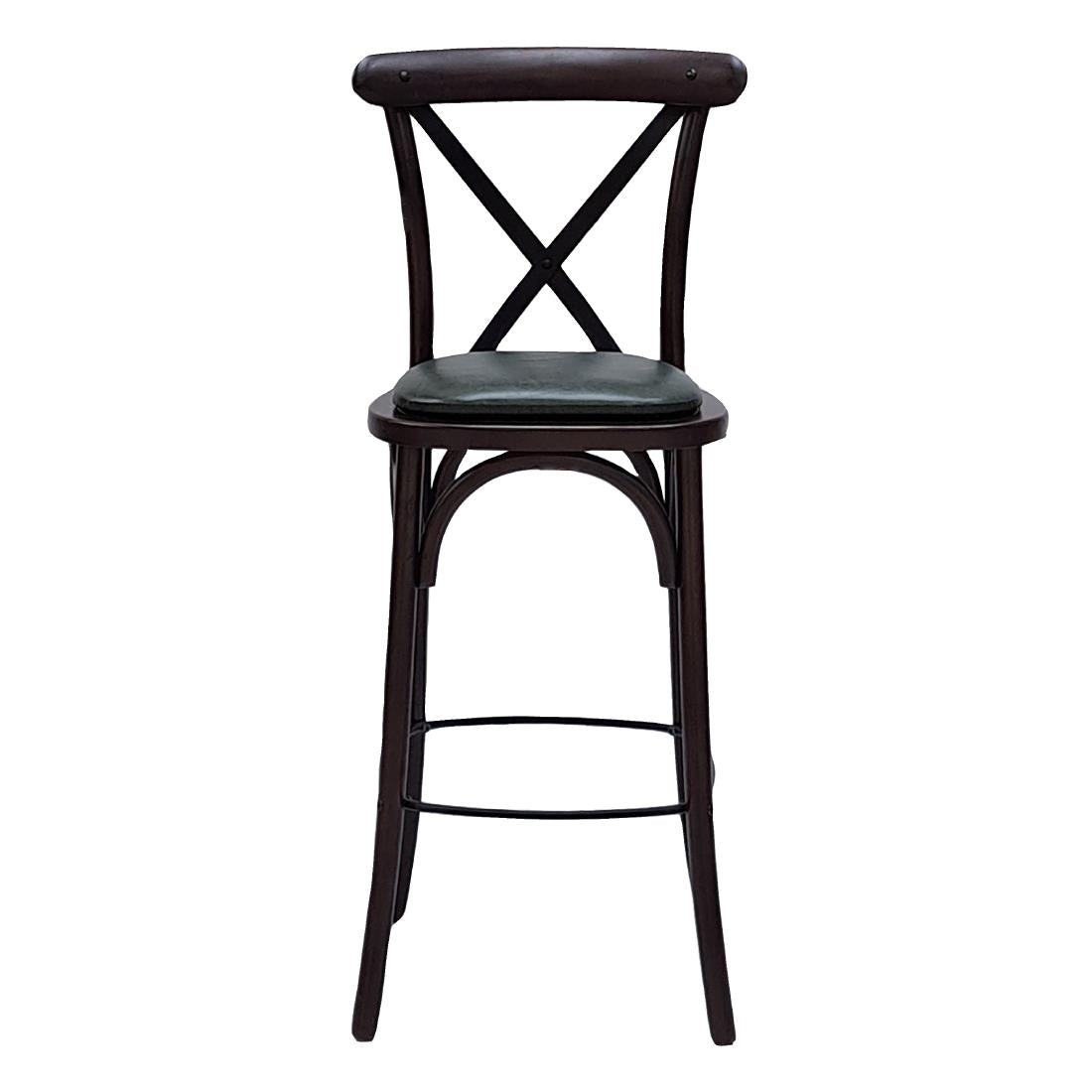 HX875 Bristol Bar Chair in Dark Walnut with Bison Cedar Seat