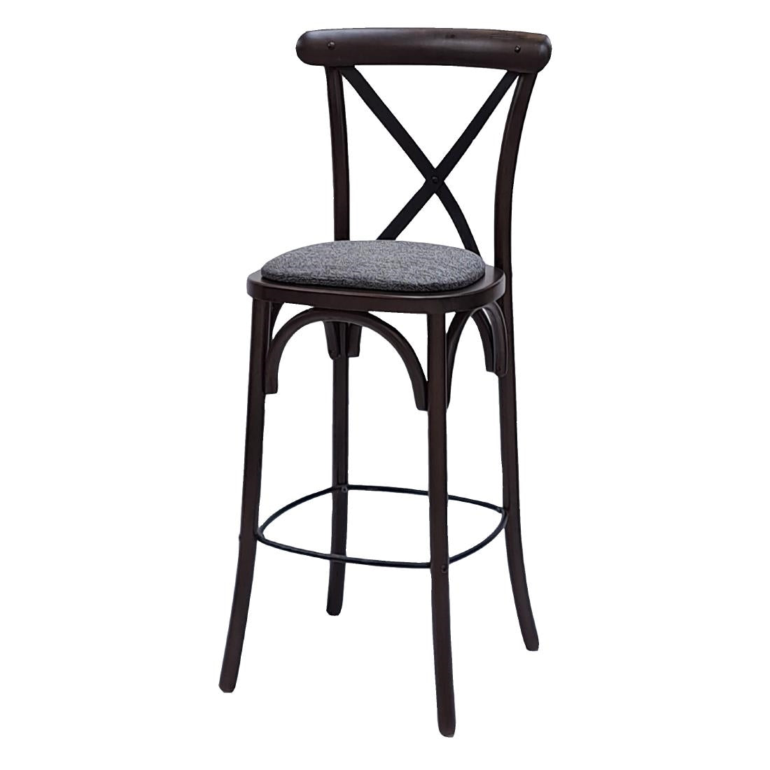 HX876 Bristol Bar Chair in Dark Walnut with Shetland Smoke Seat