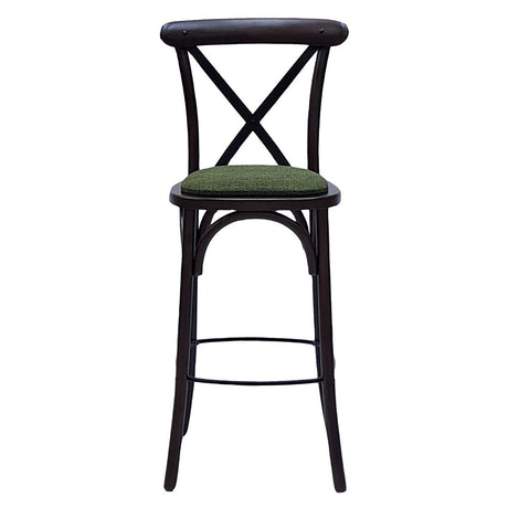 HX877 Bristol Bar Chair in Dark Walnut with Shetland Forest Seat