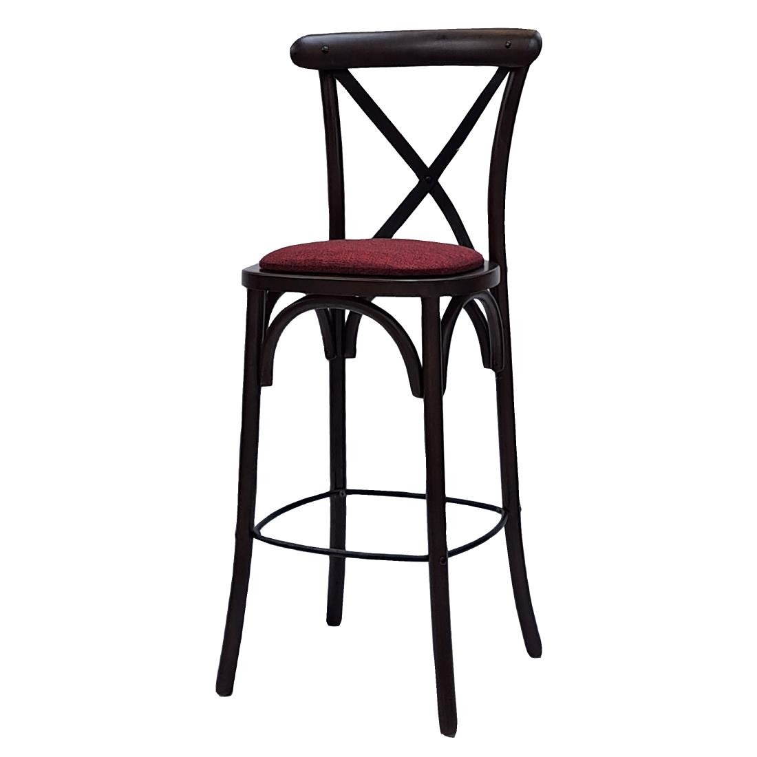 HX878 Bristol Bar Chair in Dark Walnut with Shetland Scarlett Seat