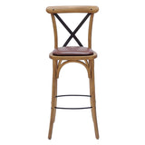 HX879 Bristol Bar Chair in Weathered Oak with Bison Espresso Seat