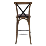 HX879 Bristol Bar Chair in Weathered Oak with Bison Espresso Seat