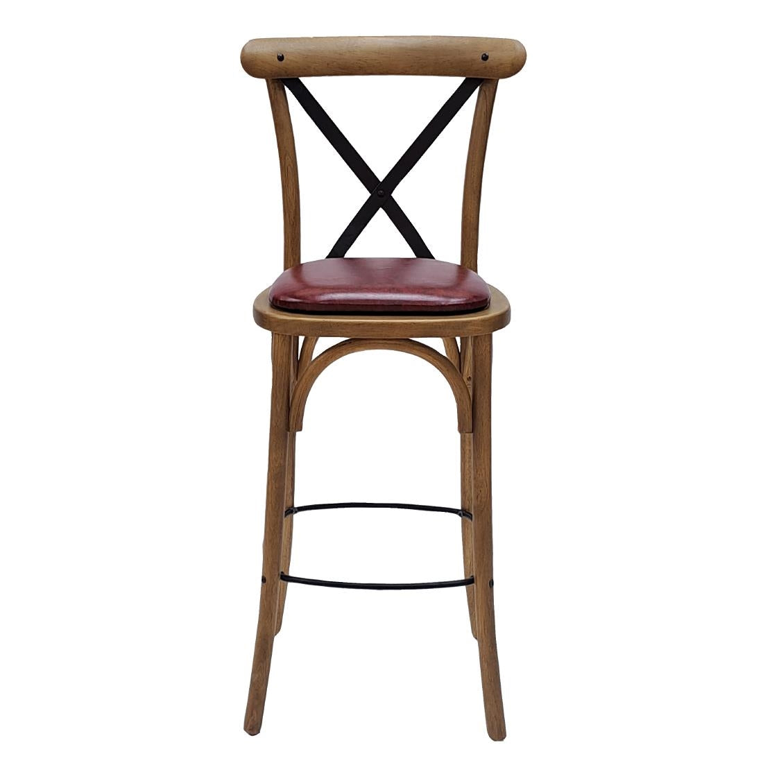 HX881 Bristol Bar Chair in Weathered Oak with Bison Bordeaux Seat