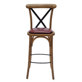 HX881 Bristol Bar Chair in Weathered Oak with Bison Bordeaux Seat