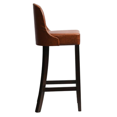 HX895 Kilsby Bar Chair in Dark Walnut with Bison Tan Seat