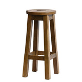 HX909 Wooden Top High Stool in Weathered Oak (Pack of 2)
