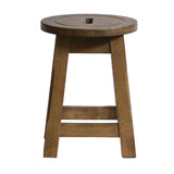 HX912 Wooden Top Low Stool in Weathered Oak (Pack of 2)