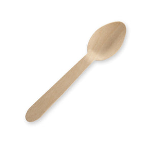 Uncoated Wooden Tea Spoon - Unbranded - 10cm - 5,000/ctn - wood - BioPak commercial catering consumable