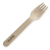 Coated Wooden Fork - 16cm - 1,000/ctn - wood - BioPak commercial catering consumable