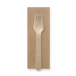 16cm individually wrapped fork - wood - BioPak commercial catering consumable
