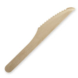 Uncoated Wooden Knife - Unbranded - 16cm - 2,000/ctn - wood - BioPak commercial catering consumable