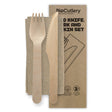 Coated Wooden Knife, Fork & Napkin Pack - 16cm - 400/ctn - wood - BioPak commercial catering consumable