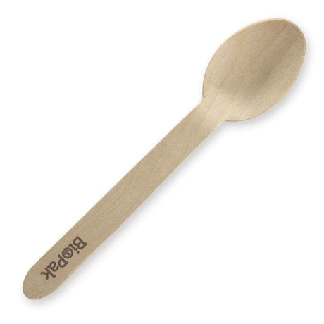 Uncoated Wooden Spoon - 16cm - 1,000/ctn - wood - BioPak commercial catering consumable