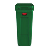 HY011 Rubbermaid Slim Jim with Venting Channels Green 60Ltr