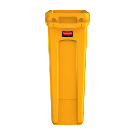 HY012 Rubbermaid Slim Jim with Venting Channels Yellow 87Ltr