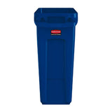 HY017 Rubbermaid Slim Jim with Venting Channels Blue 60Ltr