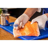 HY087 Deglon Angled Fish Bone Tweezers Bevelled Ends 12cm