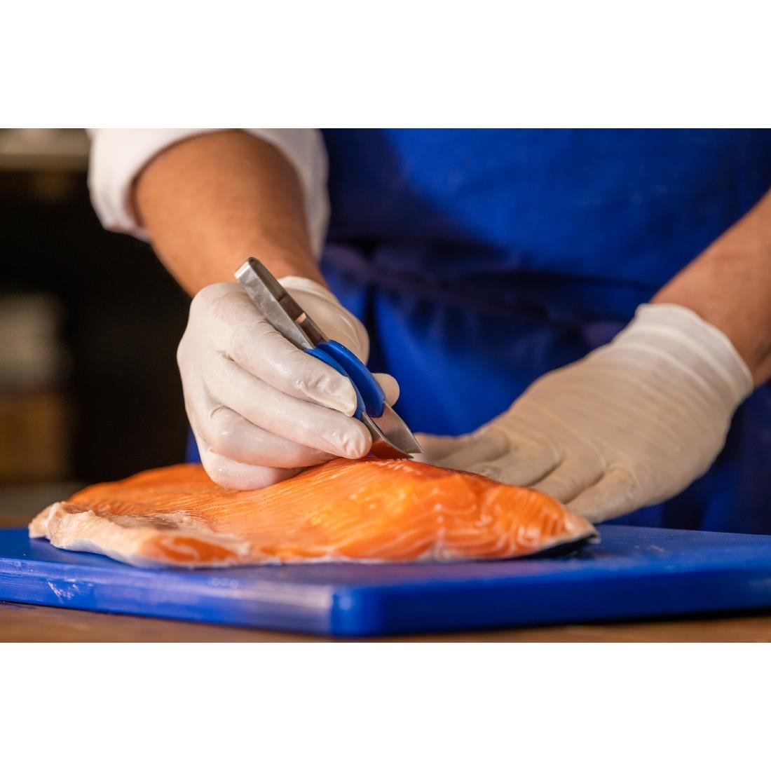 HY087 Deglon Angled Fish Bone Tweezers Bevelled Ends 12cm