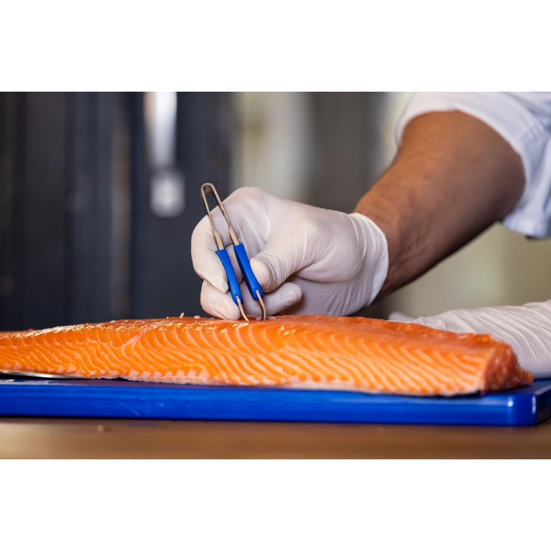 HY086 Deglon Straight Fish Bone Tweezer Bevelled Ends 12cm