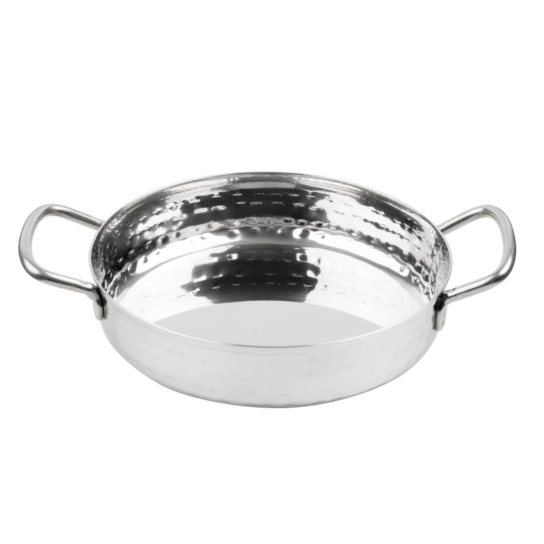 HY111 - Olympia Table Presentation Handled Dish Stainless Steel Hammered 150mm