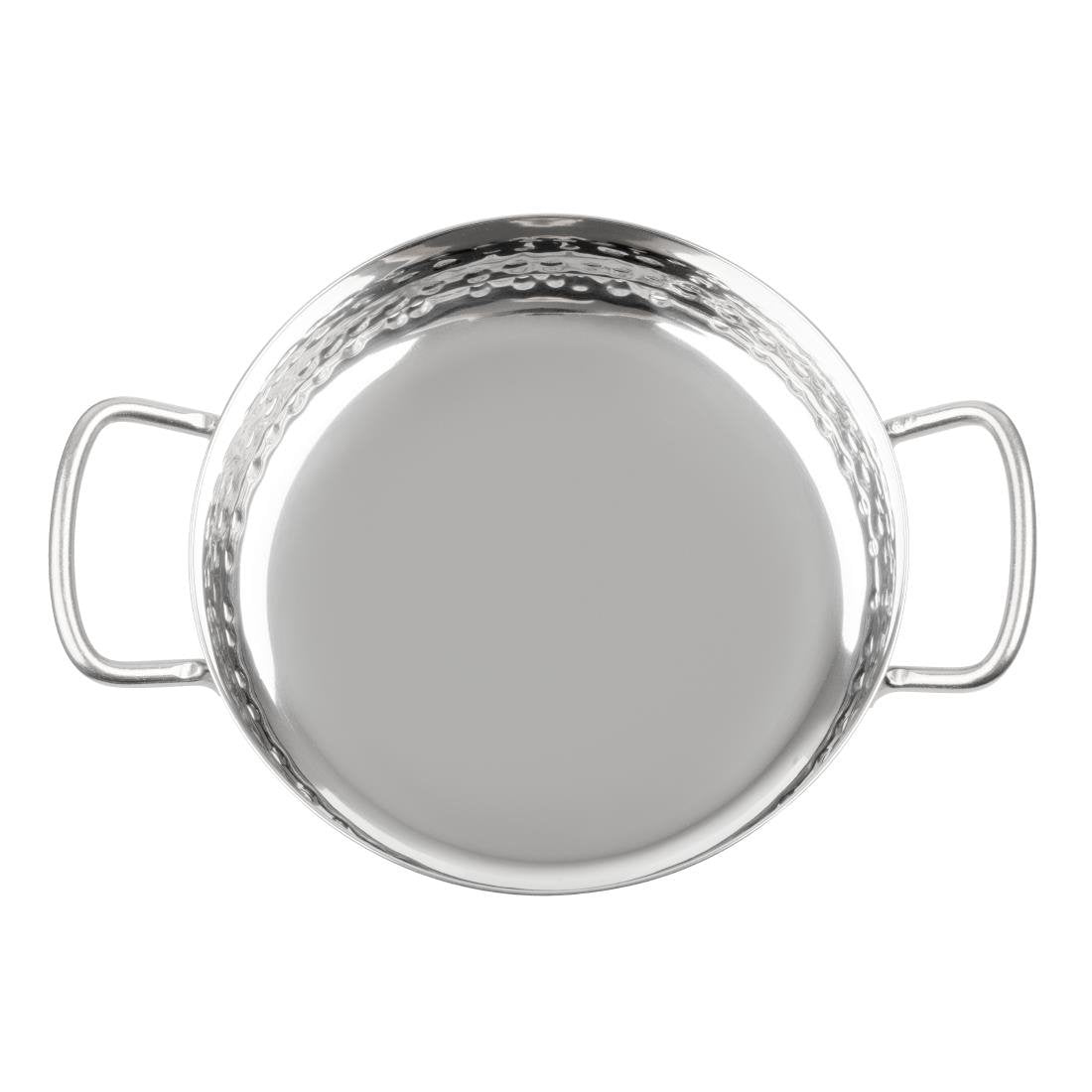 HY111 - Olympia Table Presentation Handled Dish Stainless Steel Hammered 150mm