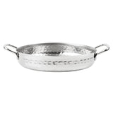 HY112 - Olympia Table Presentation Handled Dish Stainless Steel Hammered 180mm