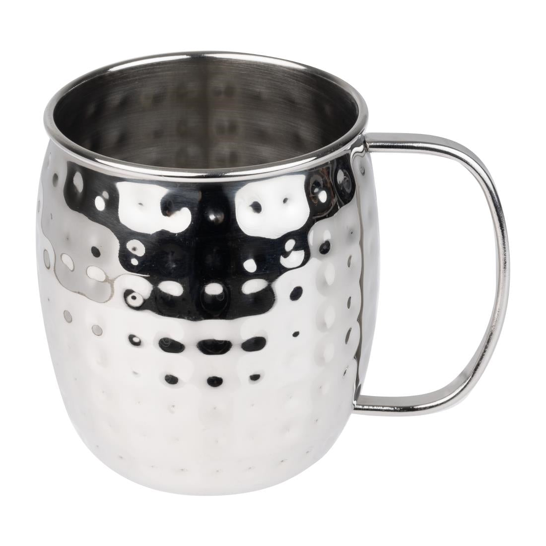 HY113 Olympia Barware Hammered Stainless Steel Mugs 440ml (Pack of 6)