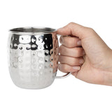 HY113 Olympia Barware Hammered Stainless Steel Mugs 440ml (Pack of 6)