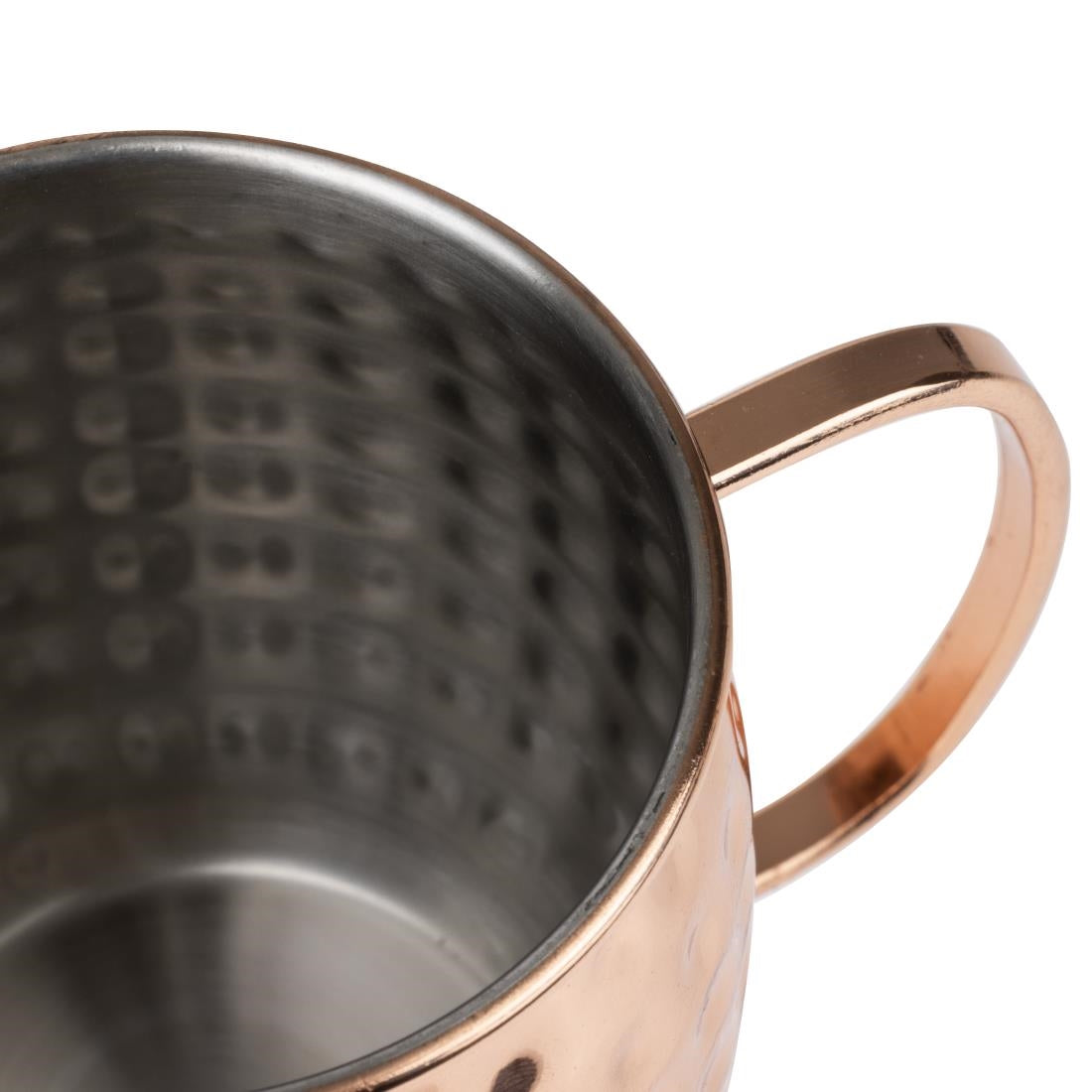 HY114 Olympia Barware Hammered Stainless Steel Copper Coated Mugs 440ml