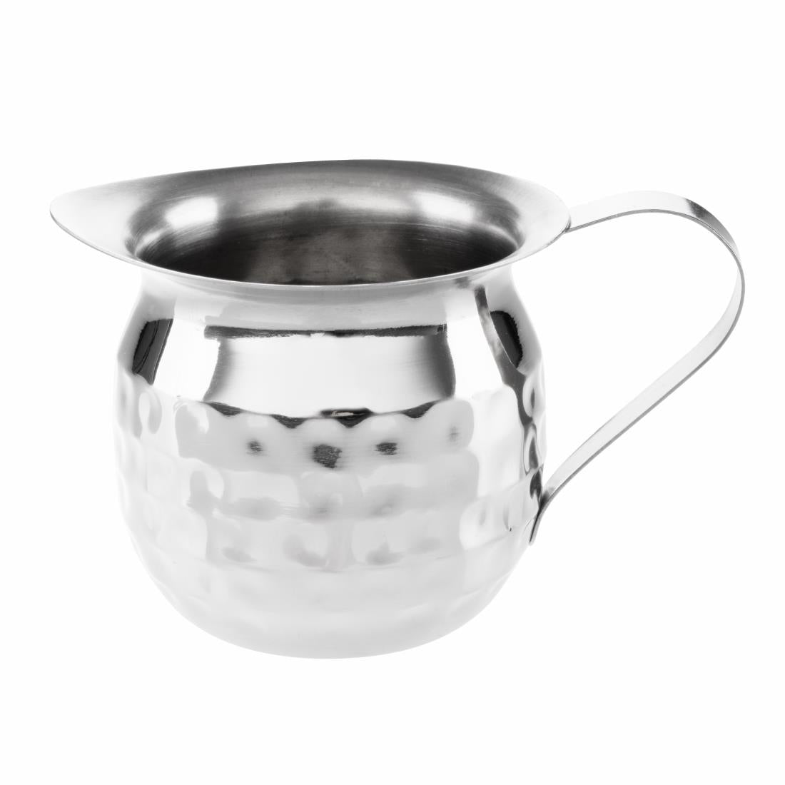 HY119 Olympia Mini Milk Jug Stainless Steel Hammered 120ml (Pack of 6)