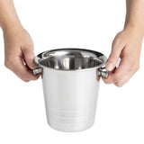 HY121 Olympia Ice Bucket with Handles and Etch Detail Stainless Steel 1050ml