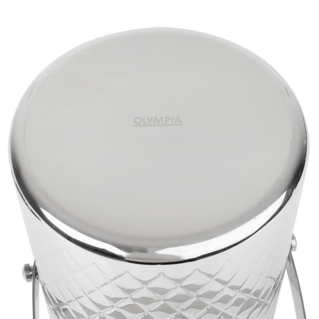 HY134 - Olympia Geo Double Wall Ice Bucket Stainless Steel 1950ml