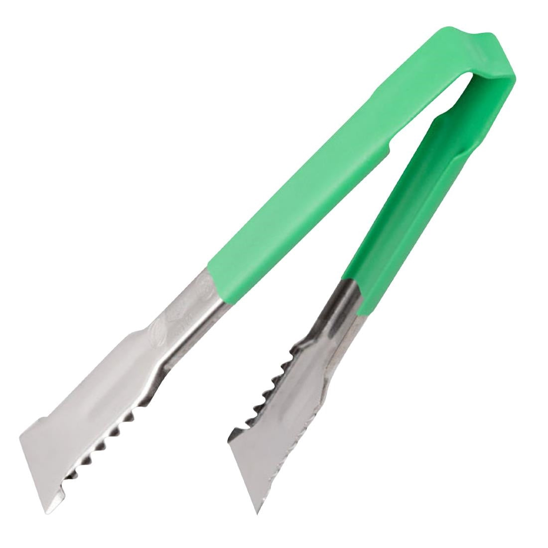 HY168 Vollrath Versagrip Tongs Flat Green 9.5''