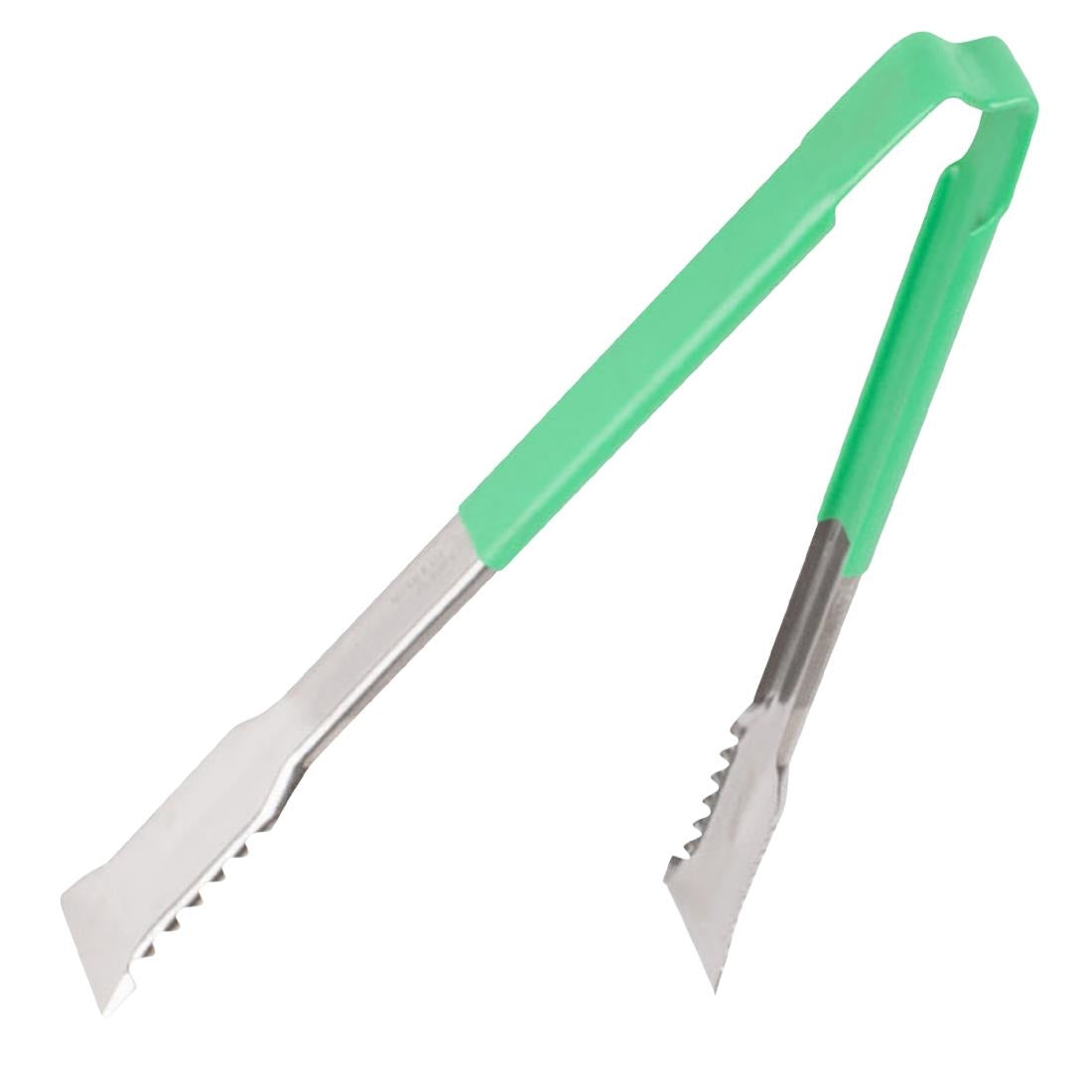 HY169 Vollrath Versagrip Tongs Flat Green 12''