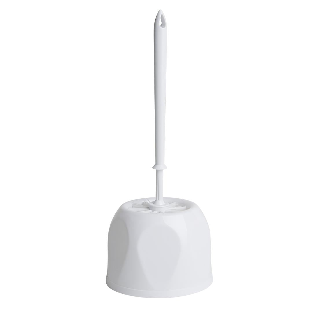 HY187 - Nisbets Essentials Round Toilet Brush & Holder - White