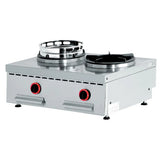 HY197 Diamond Countertop Gas Double Wok Burner WGX2-8/T - JD Catering Equipments Ltd