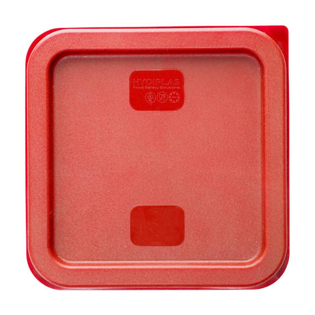 HY407 - Hygiplas Square Food Storage Container Lid Red Small