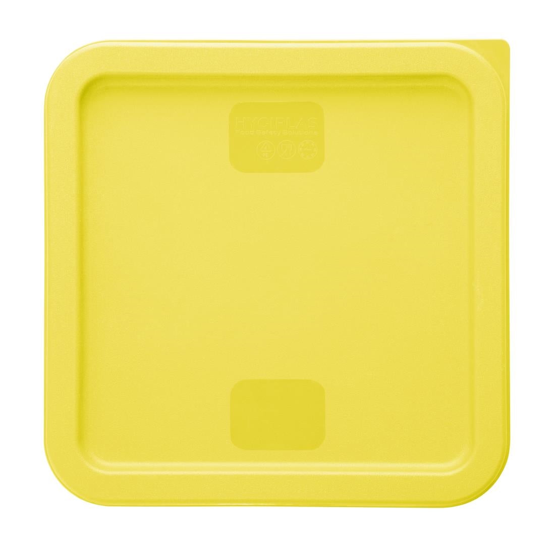 HY420 - Hygiplas Square Food Storage Container Lid Yellow Medium