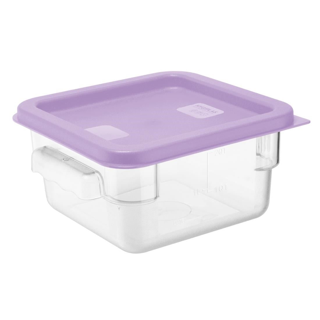 HY425 - Hygiplas Square Food Storage Container Lid Purple Small