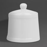 HY547 Olympia Whiteware Pier Sugar bowl with lid - 250ml (Box 6)