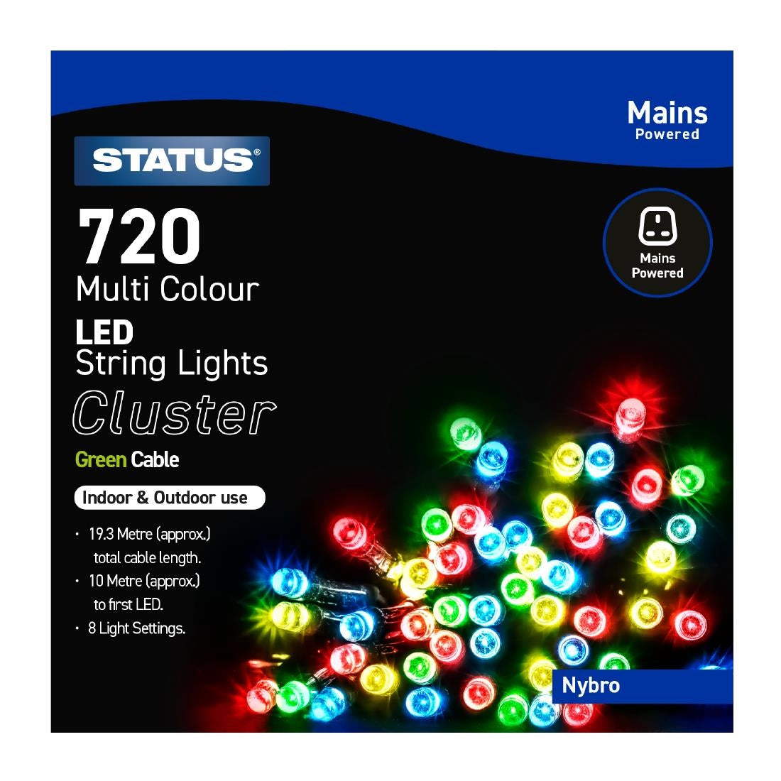 HY742 Status Nybro 720 Multi Coloured LED Indoor/Outdoor String Lights