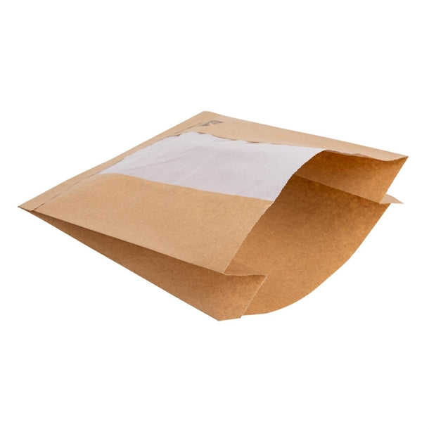 HY777 Fiesta Compostable Bread Bag with Glassine Window – 266x215x88mm (Pack 1000)